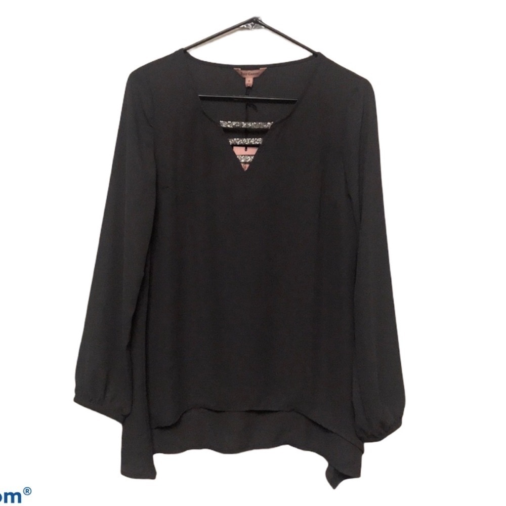 NWT Juicy Couture strap front woven blouse